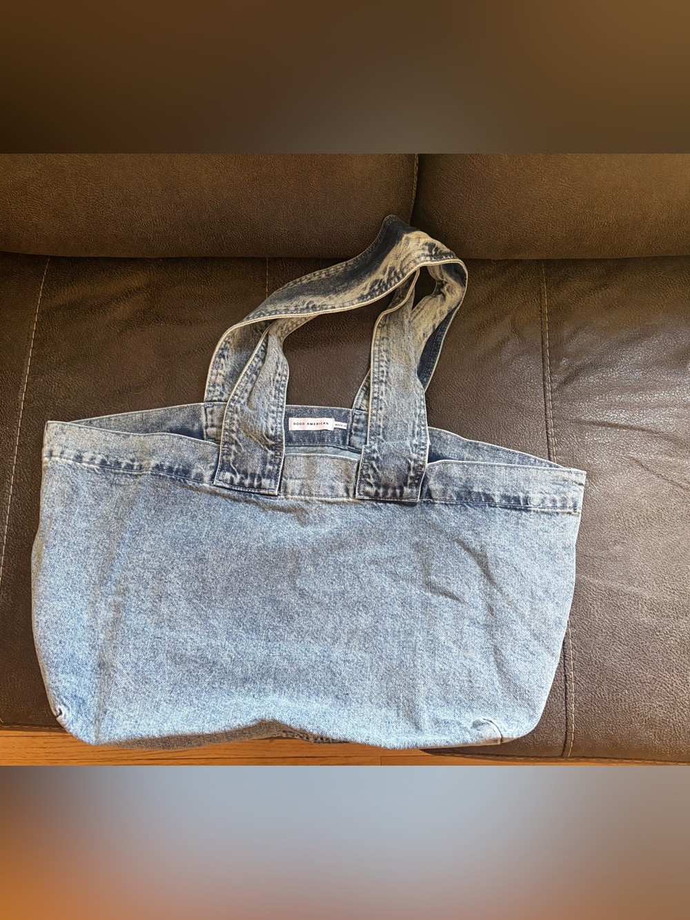 Good American Denim Tote Bag - Light Blue Canvas Style